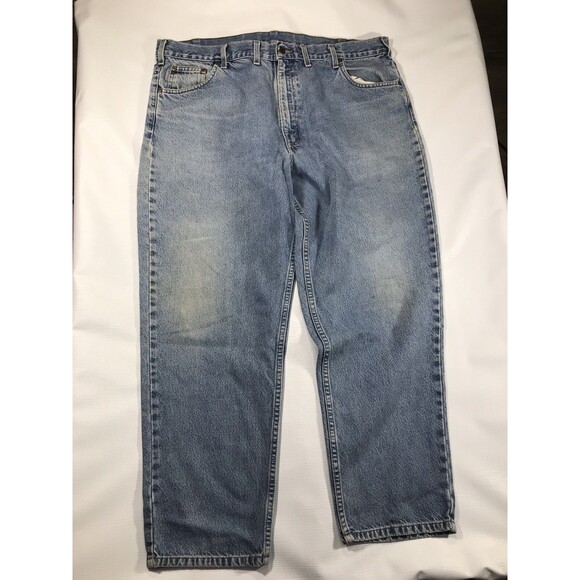 Carhartt Jeans Mens 44x30 Blue Relaxed Fit B17 DST Denim - Picture 1 of 10